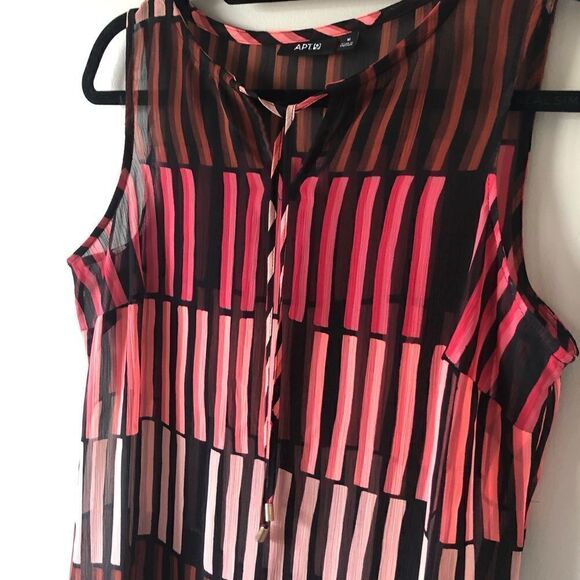 Apt.9 Sleeveless Multicolor Sheer Ruffle Dress/Swimsuit Coverup Size Medium - Picture 4 of 10